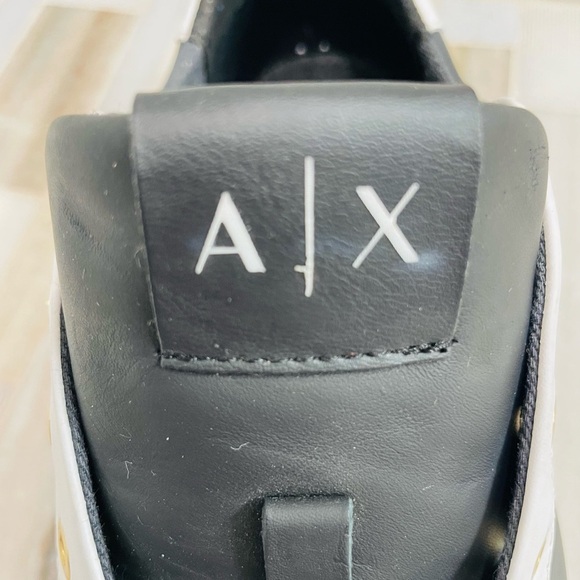 AX Armani Exchange XDX027XCC14 Black and White Sneakers with Gold Accents 7M - Picture 4 of 15